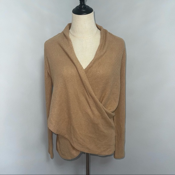 1.State Waffle Knit Cross Front Top In Wild Oak Size Small New With Tag - Picture 12 of 13